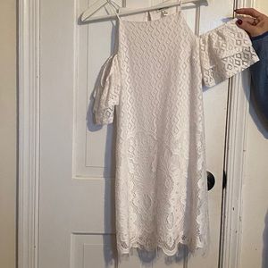 White dress with cap sleeves